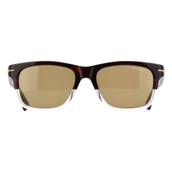 New MONT BLANC Havana Square MB0263S 003 Sunglasses Women - Picture 2 of 4